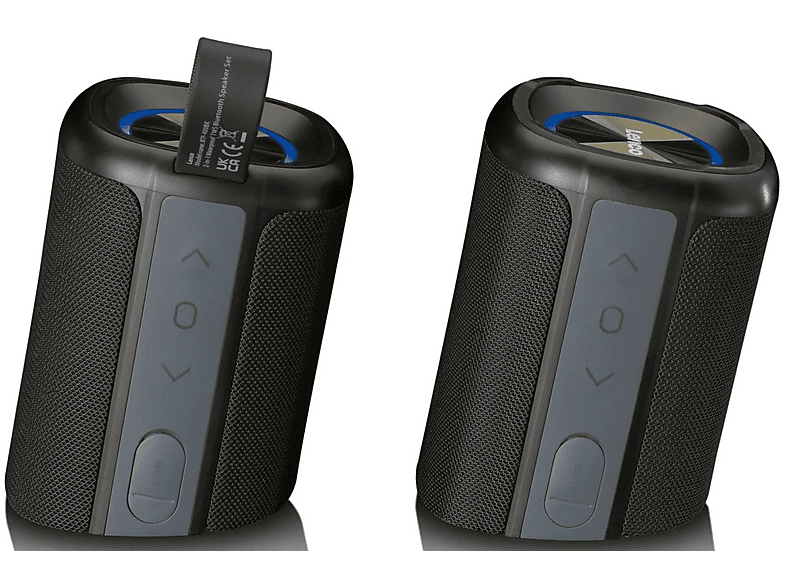 Lenco BTP-400BK - 2 in 1 Bluetooth® Lautsprecher - Wasserdicht (IPX7), Schwarz; Bluetooth-Lautsprecher — Foto 3 von 5