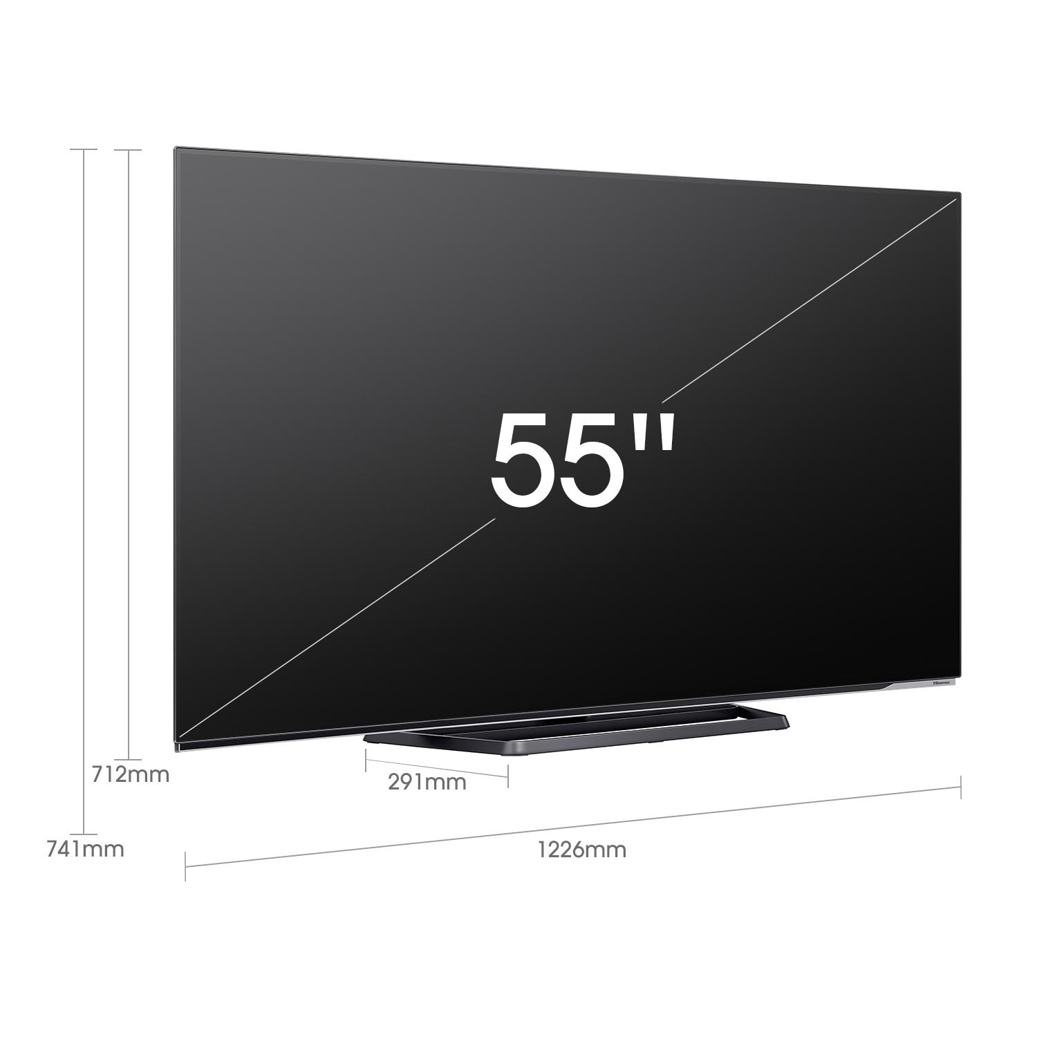 HISENSE 55A85H OLED TV (Flat, 55 Zoll / 139 cm, UHD 4K, 3D, SMART TV, VIDAA U6)