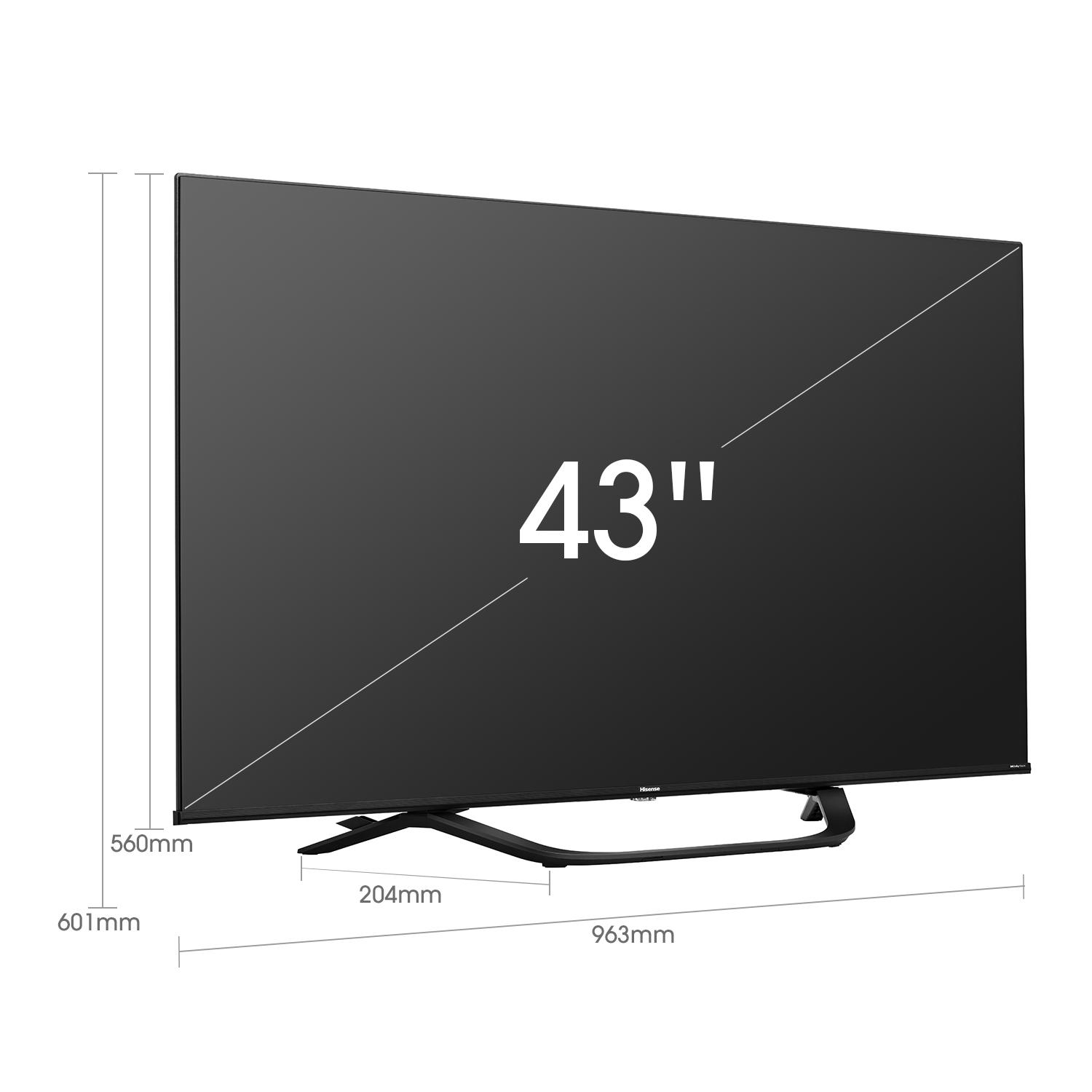 HISENSE 43A63H LED TV (Flat, 43 Zoll / 108 cm, UHD 4K, SMART TV, VIDAA U)