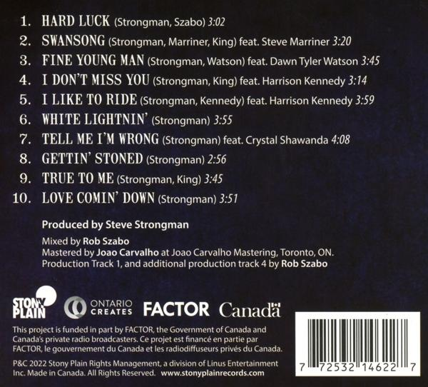 Albumcover mit Titelliste und Logos unten.