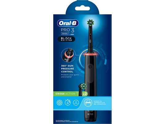 ORAL-B Pro 3 3000 Cross Action - Elektrische Zahnbürste (Schwarz)
