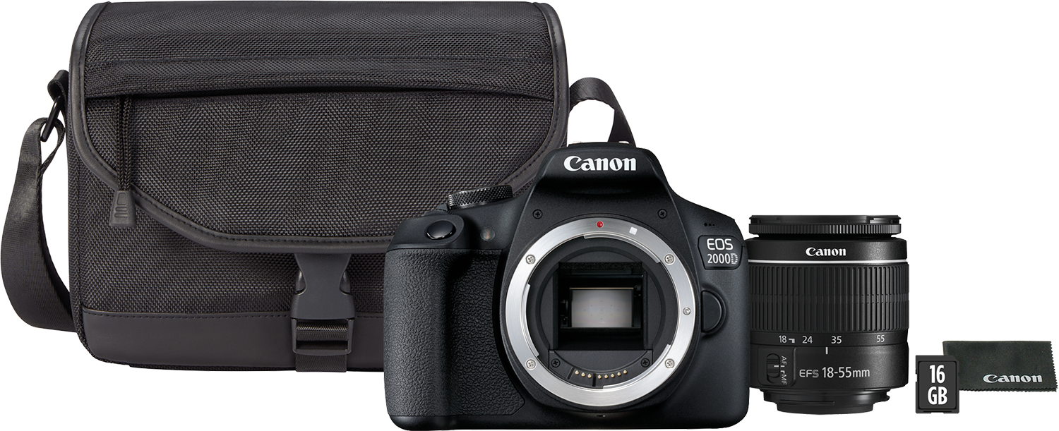 Canon Eos 2000d + Ef-s 18-55 Dc Sb130-cameratas 16gb