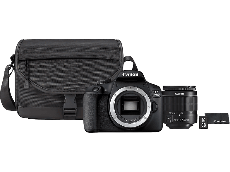 Correspondent Vakantie Ja CANON EOS 2000D + EF-S 18-55 DC + SB130 cameratas + 16GB kopen? | MediaMarkt