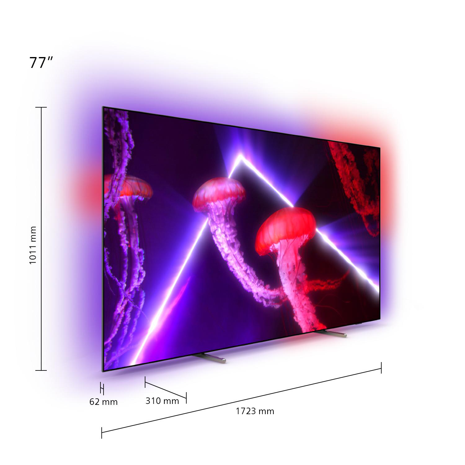 PHILIPS 77OLED807/12 OLED Ambilight, UHD Zoll / 4K, 77 TV, 11 Fernseher 194 (Flat, cm, TV™ SMART Android (R))
