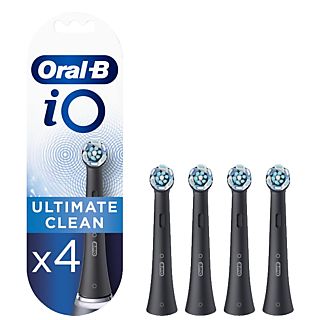 Recambio para cepillo dental - Oral-B iO Ultimate Clean Black, Cabezales De Recambio, Pack De 4 Unidades