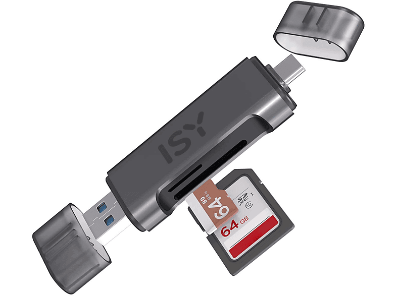 Angebot ISY ICR-6000 2-in1-USB-Kartenleser