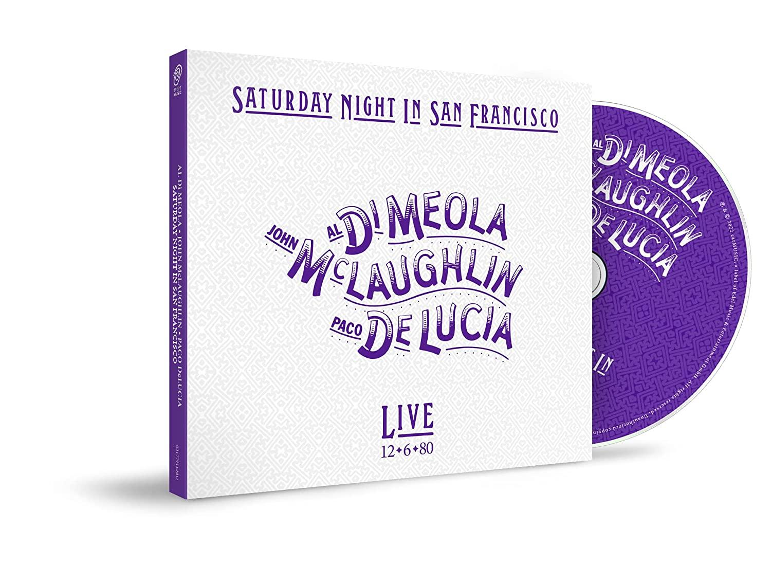 'Saturday Night in San Francisco' CD-borítója Al Di Meola, John McLaughlin és Paco De Lucía előadásában.
