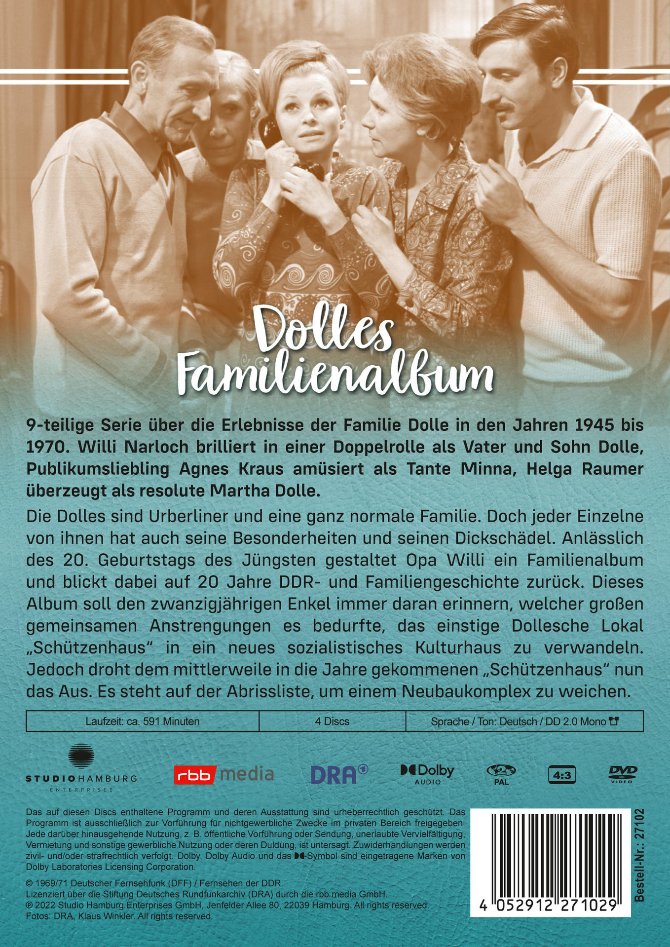 DVD-Cover eines Familienfilms mit deutschem Titel und verschiedenen Familienmitgliedern.