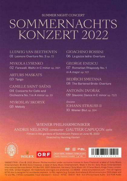 DVD-Hülle mit Konzertprogramm und Logos. Sie ist dunkelblau mit weißem Text.