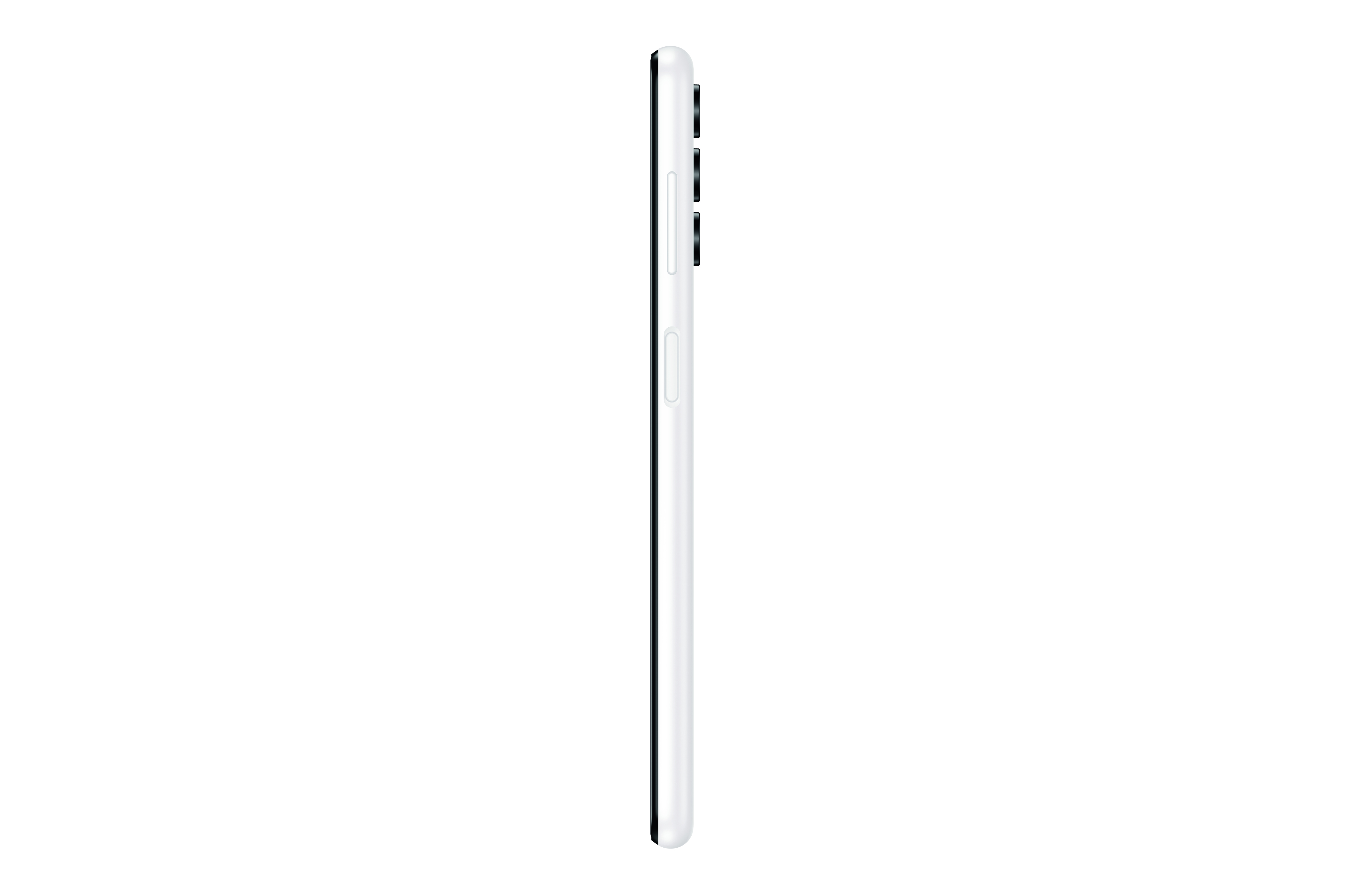 Smartphone, Seitenansicht, weiß, sauberes Design mit Kamera.