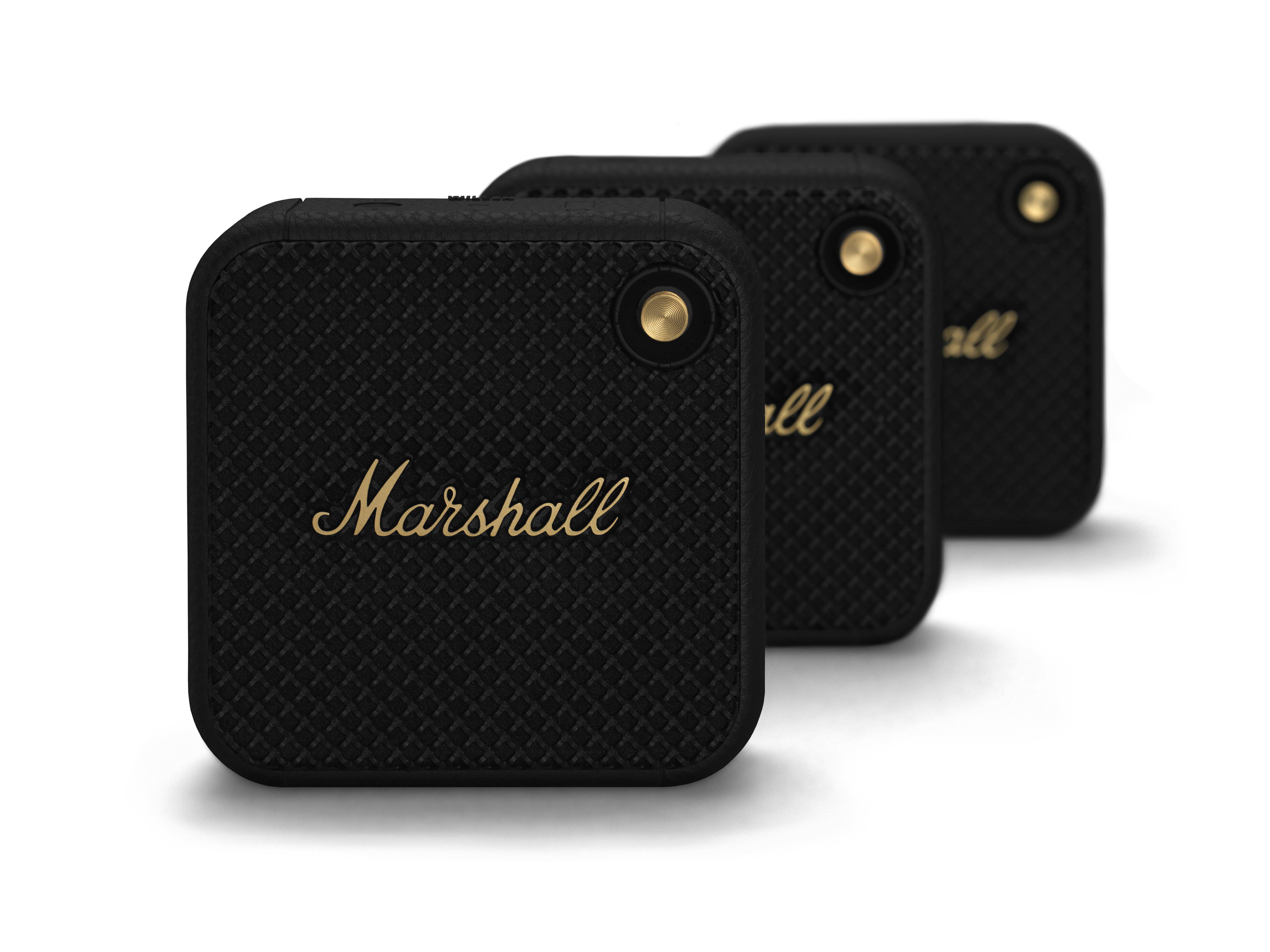 MARSHALL Willen Bluetooth Lautsprecher, Black , Brass & Wasserfest
