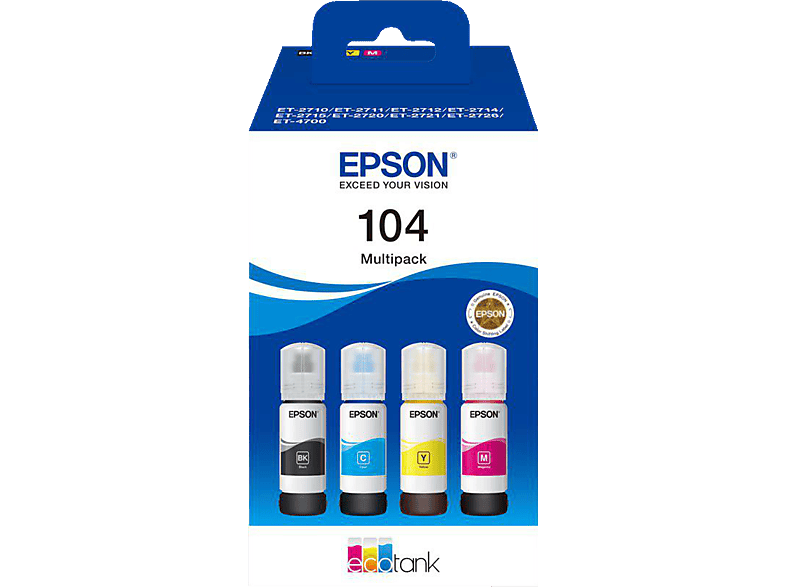 EPSON EcoTank 104 4er-Pack Nachfülltinte | Druckerpatronen Epson