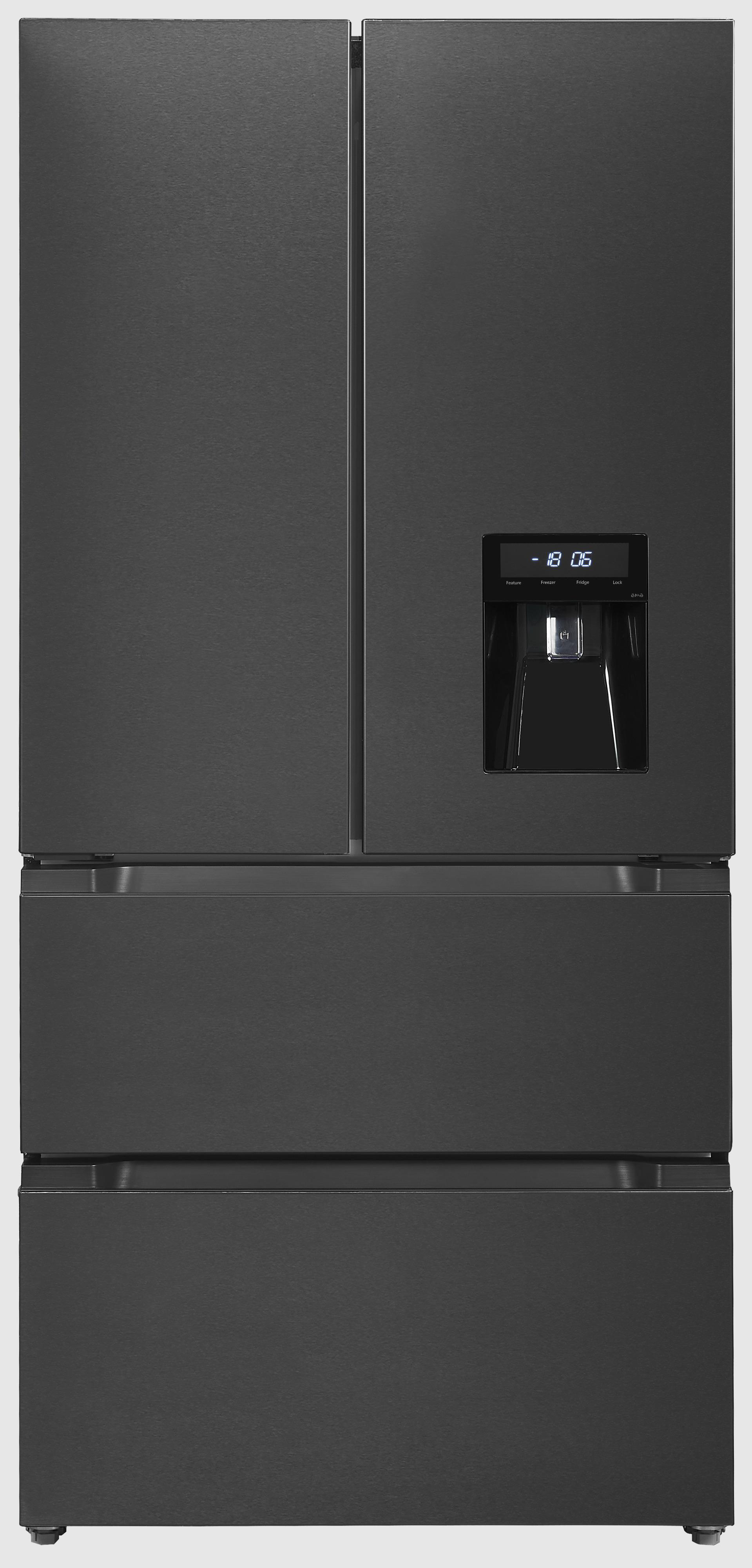 EXQUISIT FD490-160-WS-200E French Door Kühl-/Gefrierkombination (E, 1830 mm hoch, No Frost (verminderte Eisbildung), Inoxlook)