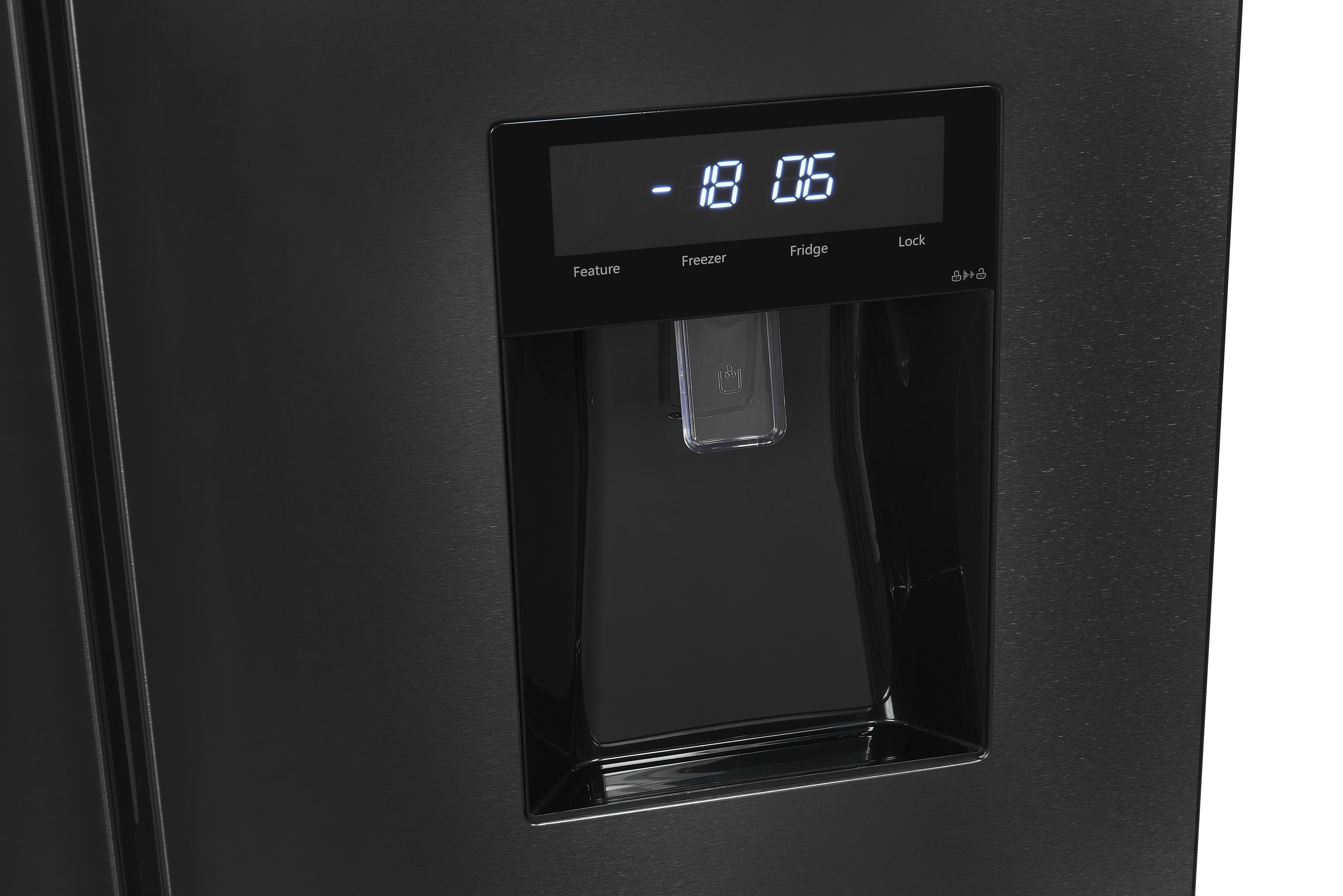 EXQUISIT FD490-160-WS-200E French Door Kühl-/Gefrierkombination (E, 1830 mm hoch, No Frost (verminderte Eisbildung), Inoxlook)