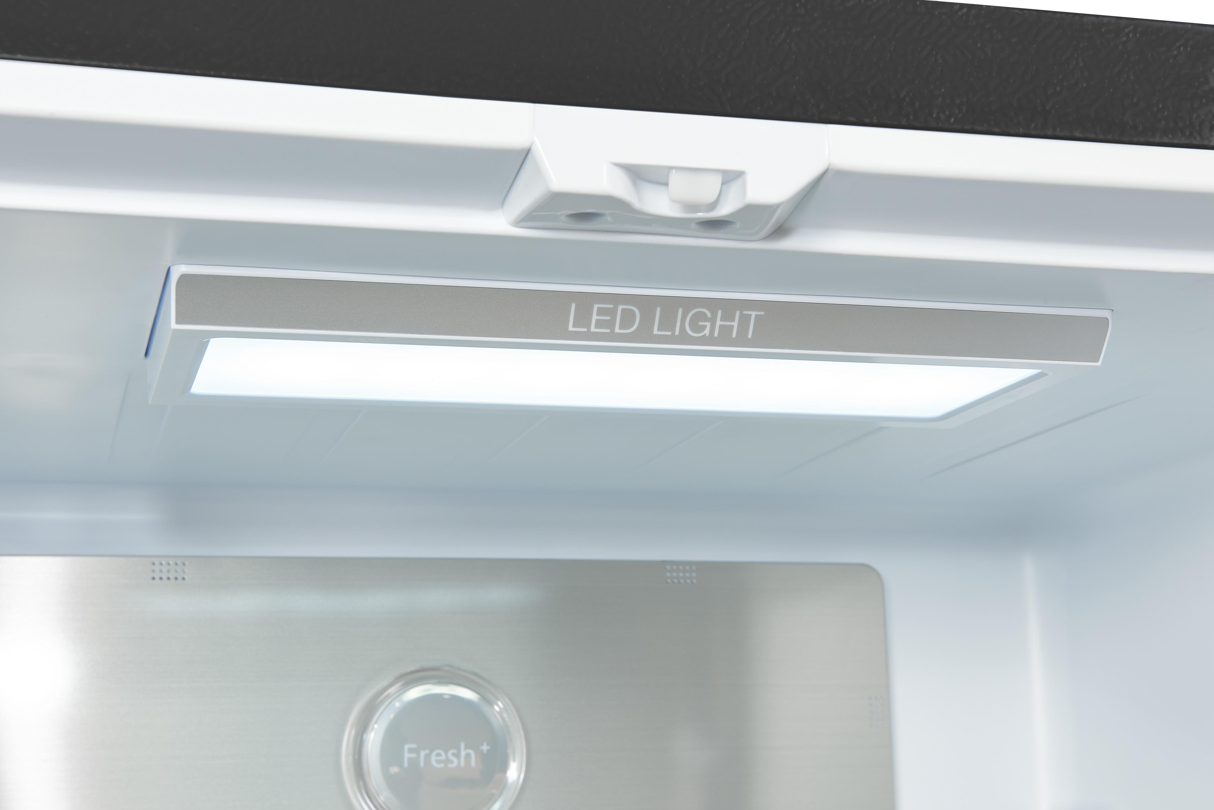 EXQUISIT FD490-160-WS-200E French Door Kühl-/Gefrierkombination (E, 1830 mm hoch, No Frost (verminderte Eisbildung), Inoxlook)