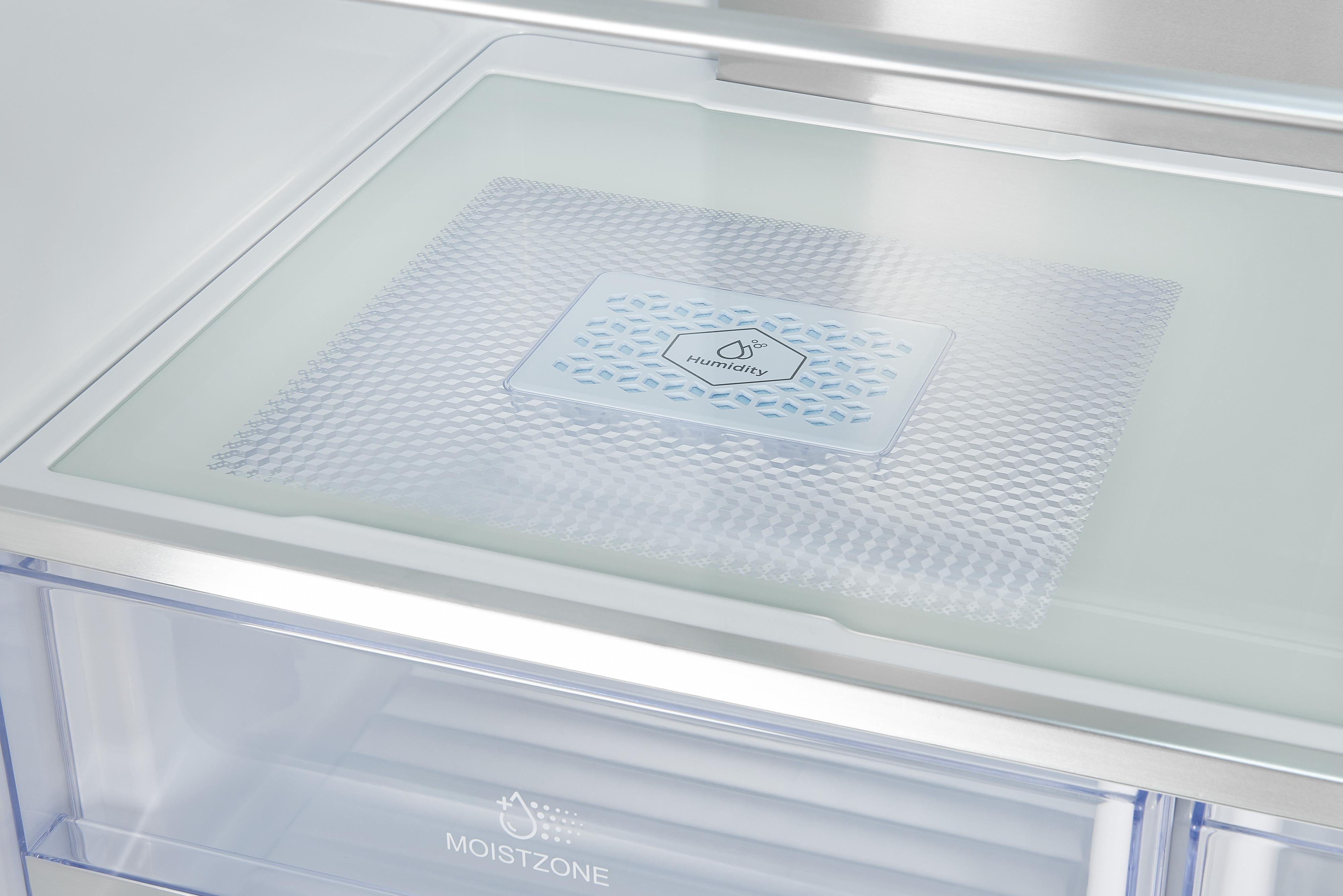 EXQUISIT FD490-160-WS-200E French Door Kühl-/Gefrierkombination (E, 1830 mm hoch, No Frost (verminderte Eisbildung), Inoxlook)