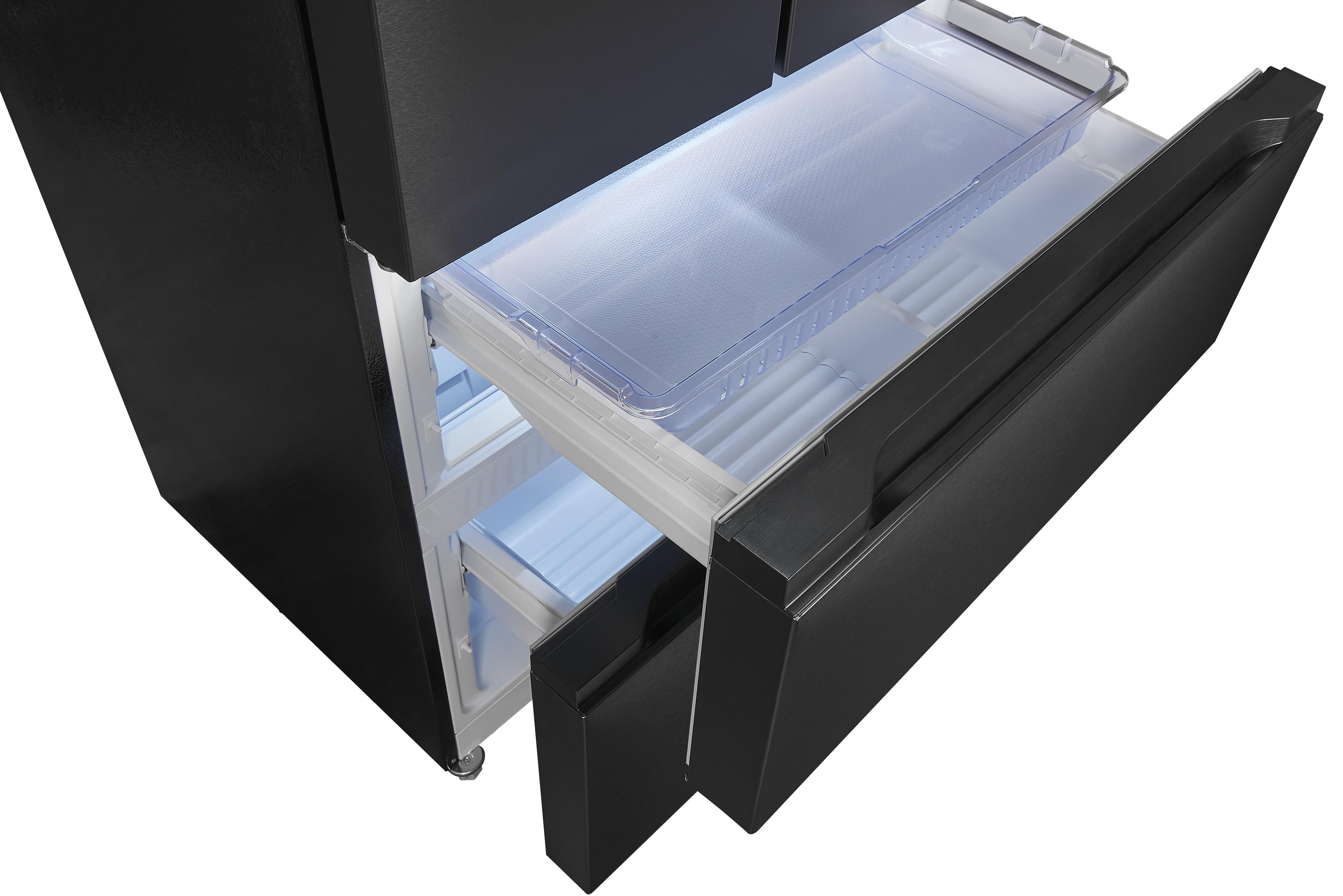 EXQUISIT FD490-160-WS-200E French Door Kühl-/Gefrierkombination (E, 1830 mm hoch, No Frost (verminderte Eisbildung), Inoxlook)