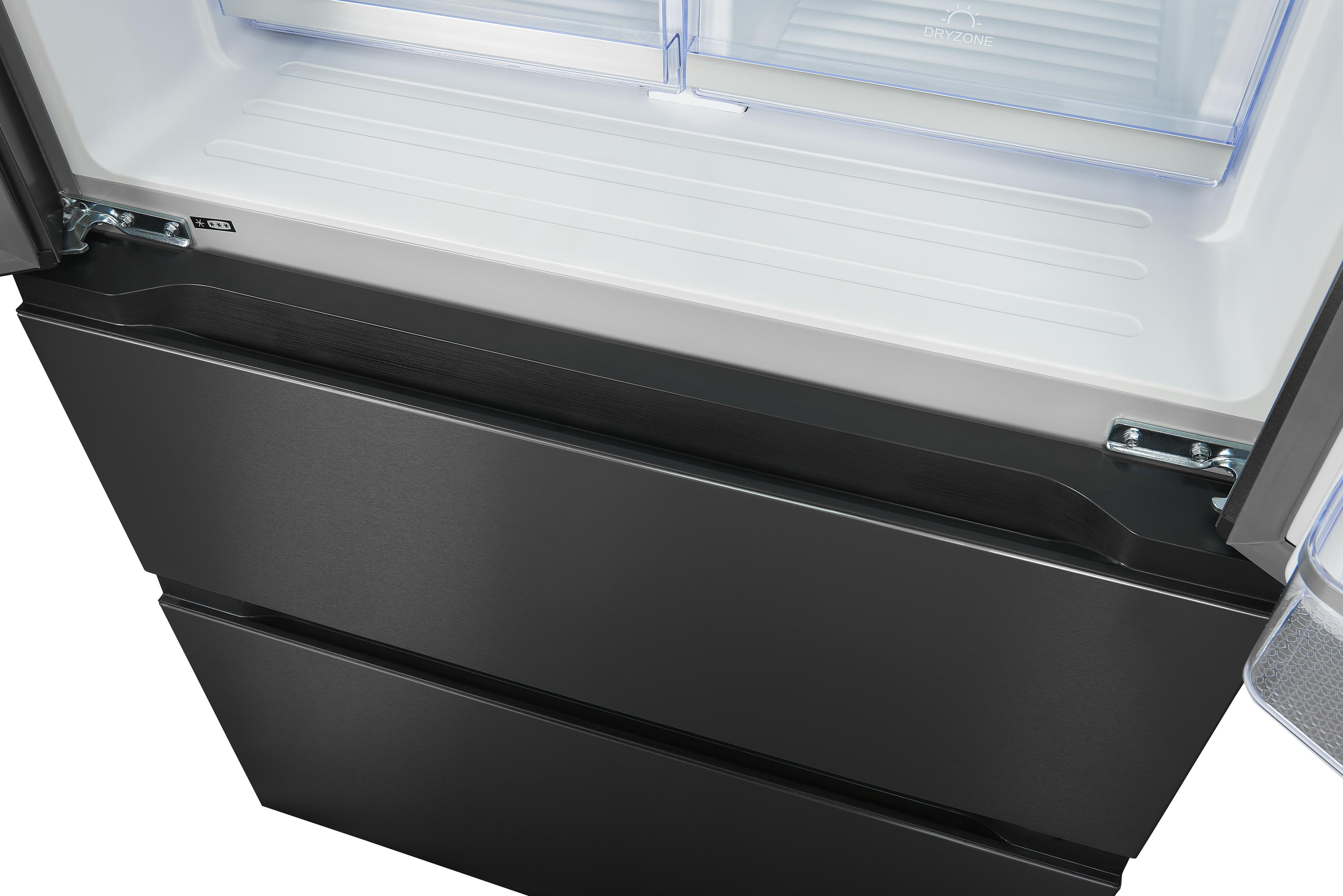 EXQUISIT FD490-160-WS-200E French Door Kühl-/Gefrierkombination (E, 1830 mm hoch, No Frost (verminderte Eisbildung), Inoxlook)