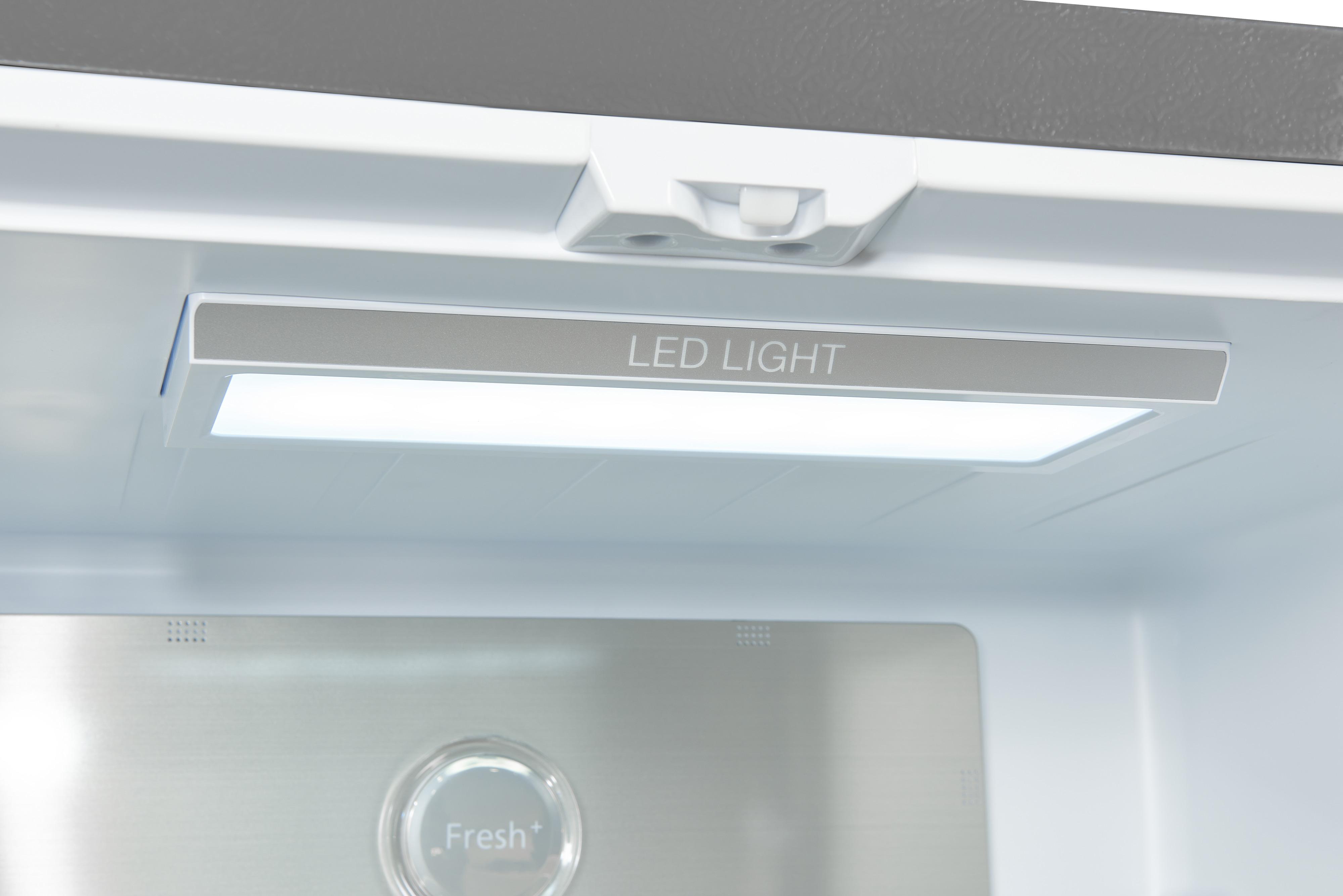 EXQUISIT FD490-160-WS-200E French Door Kühl-/Gefrierkombination (E, 1830 mm hoch, No Frost (verminderte Eisbildung), Inoxlook)