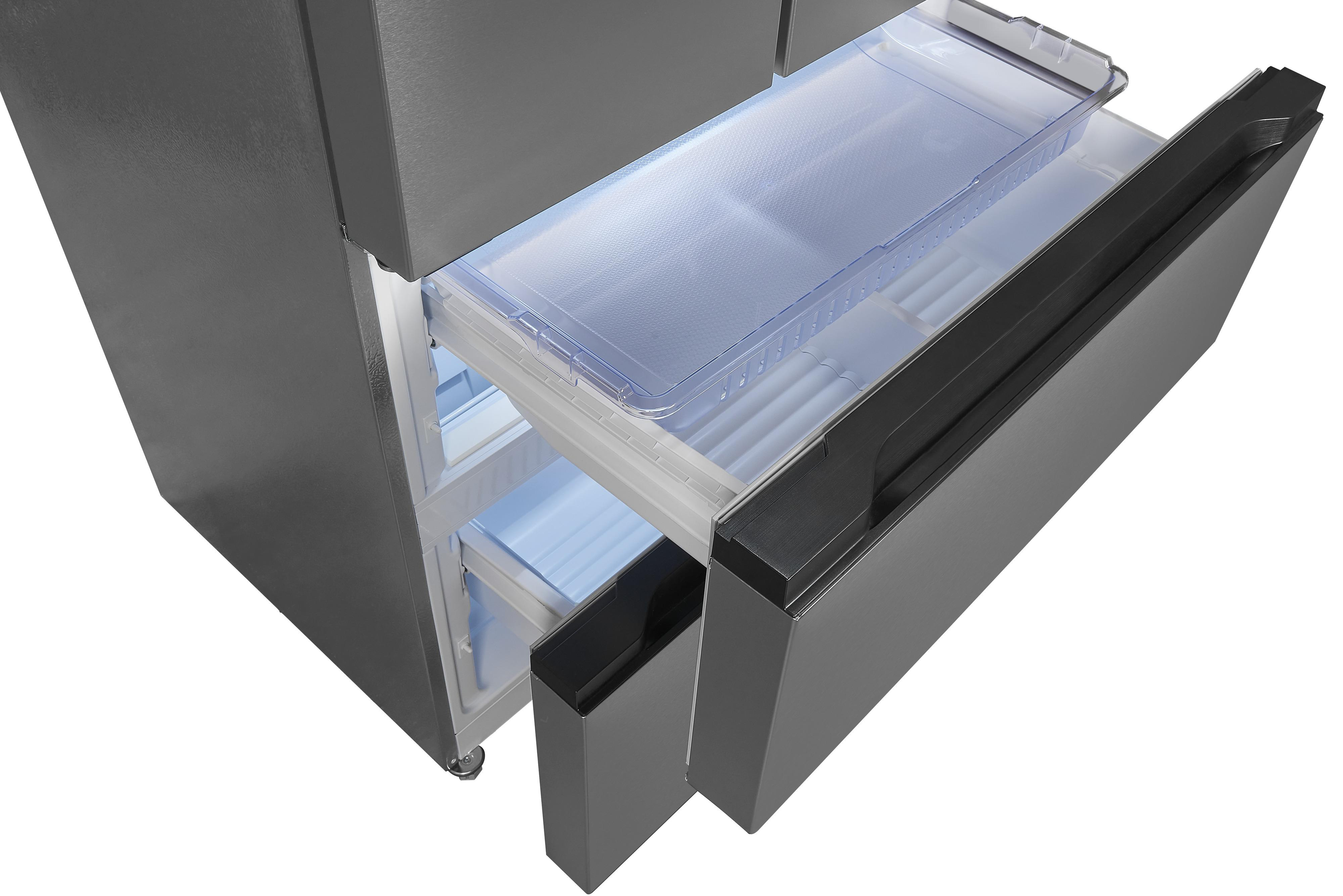 EXQUISIT FD490-160-WS-200E French Door Kühl-/Gefrierkombination (E, 1830 mm hoch, No Frost (verminderte Eisbildung), Inoxlook)