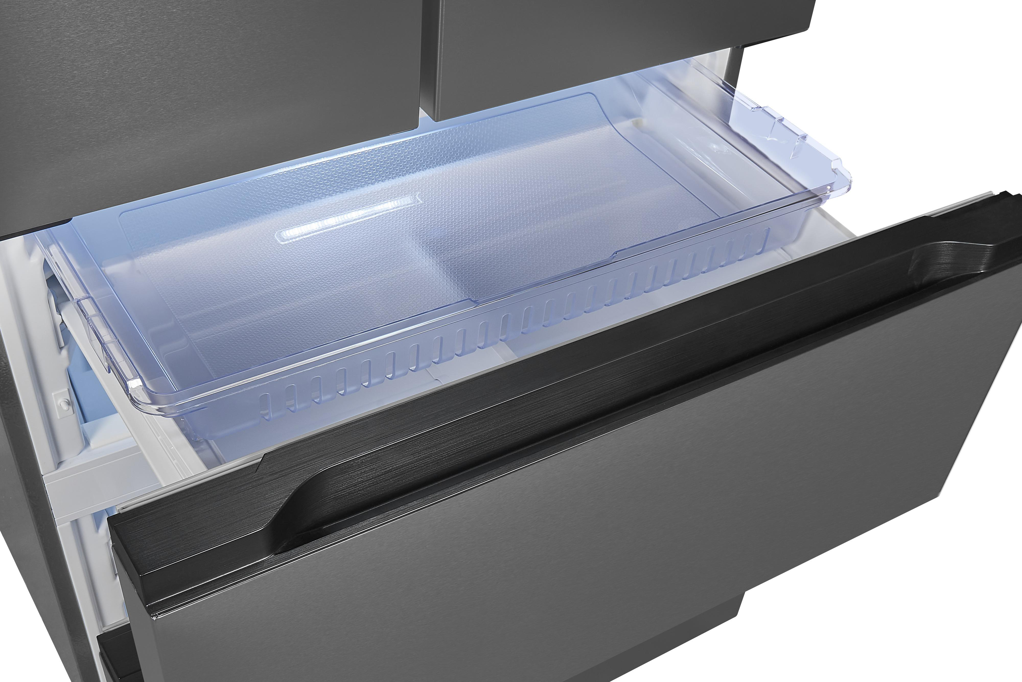 EXQUISIT FD490-160-WS-200E French Door Kühl-/Gefrierkombination (E, 1830 mm hoch, No Frost (verminderte Eisbildung), Inoxlook)