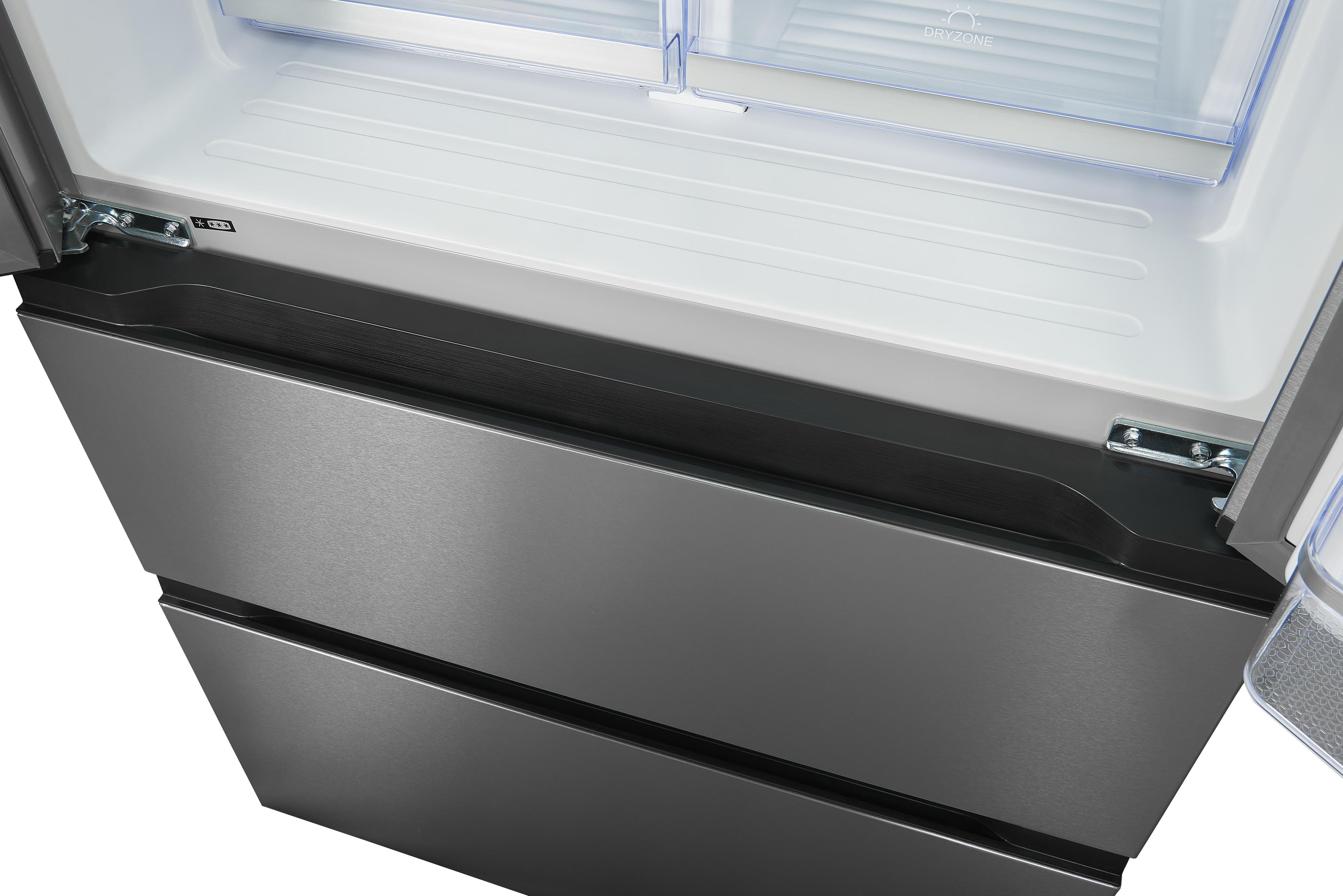 EXQUISIT FD490-160-WS-200E French Door Kühl-/Gefrierkombination (E, 1830 mm hoch, No Frost (verminderte Eisbildung), Inoxlook)