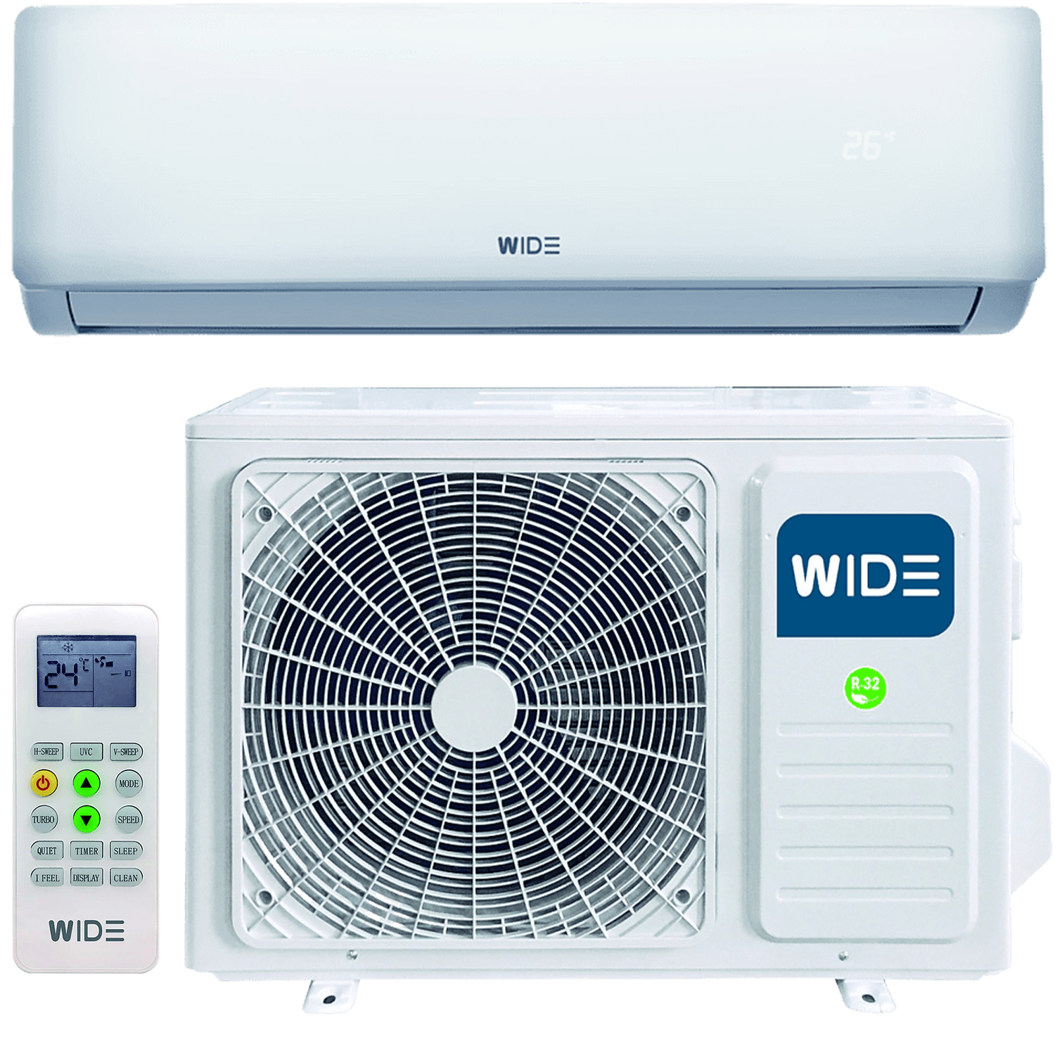 Aire Acondicionado Wide wds12ecor32 inverter 2900 frigh 3010 kcalh split 1x1 bomba