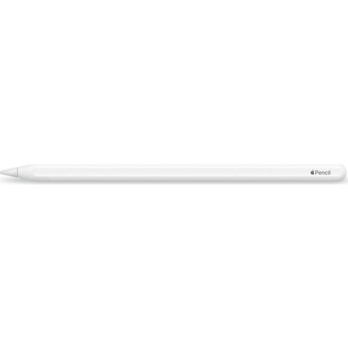 Beyaz bir arka plan üzerinde beyaz Apple Pencil, basit ve temiz.