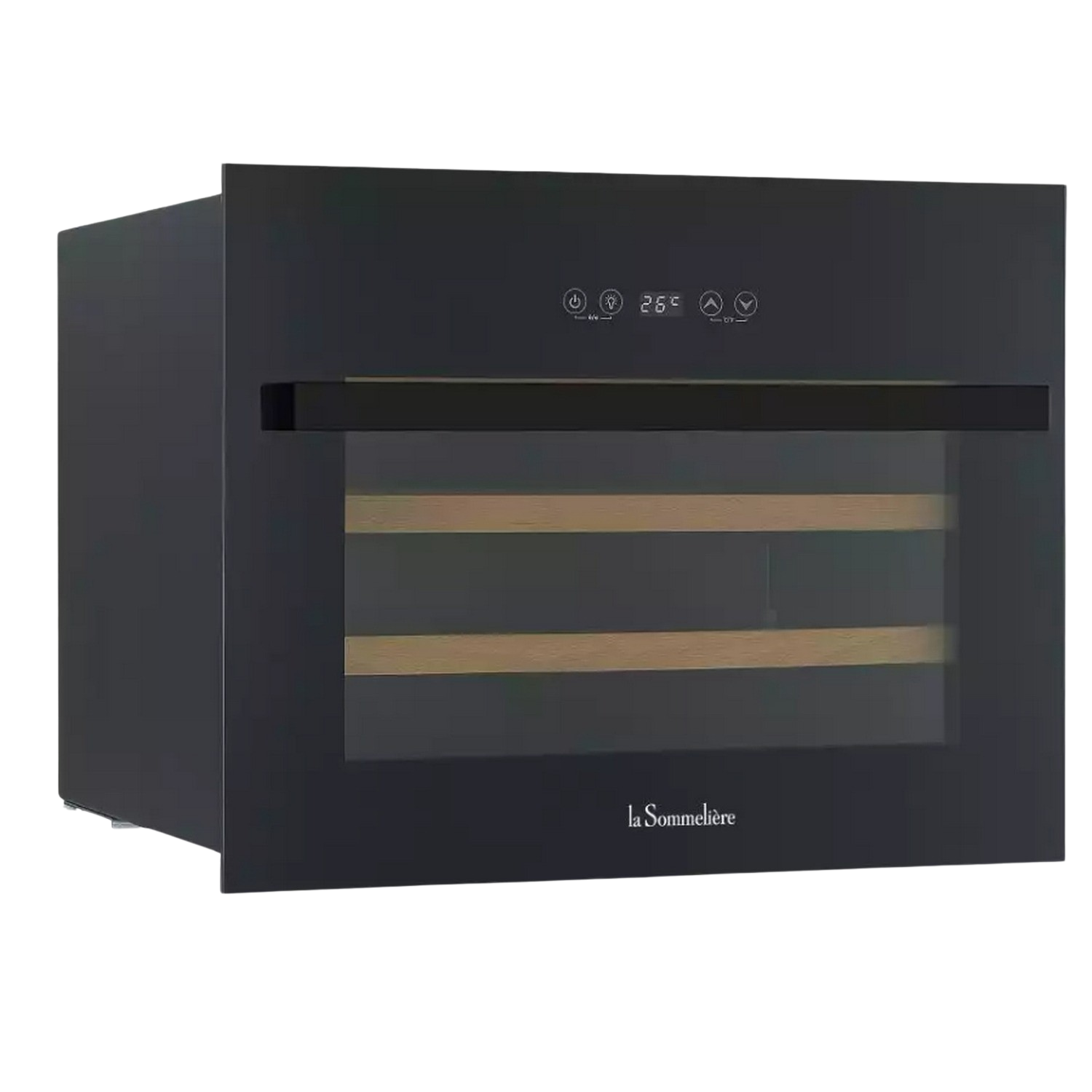 Vinoteca - La Sommelière LSBI28B, 40 dB, Iluminación LED, 28 Botellas, Pantalla digital de temperatura, Puerta de vidrio, Negro