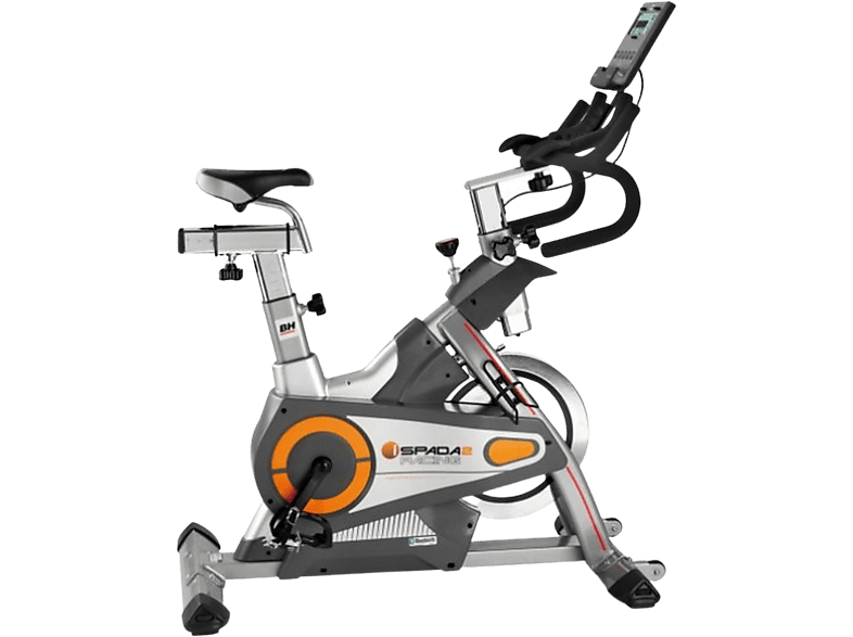 Bicicleta estática - BH Fitness Indoor i.Spada 2 Racing: H9356I, Spinning, 3 Tipos de resistencia, 24 Niveles Control pulso, Gris