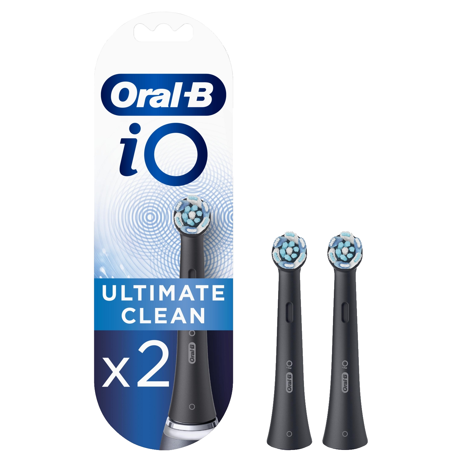 Recambio para cepillo dental - Oral-B iO Ultimate Clean Black, Cabezales De Recambio, Pack De 2 Unidades