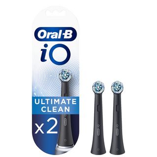 Recambio para cepillo dental - Oral-B iO Ultimate Clean Black, Cabezales De Recambio, Pack De 2 Unidades