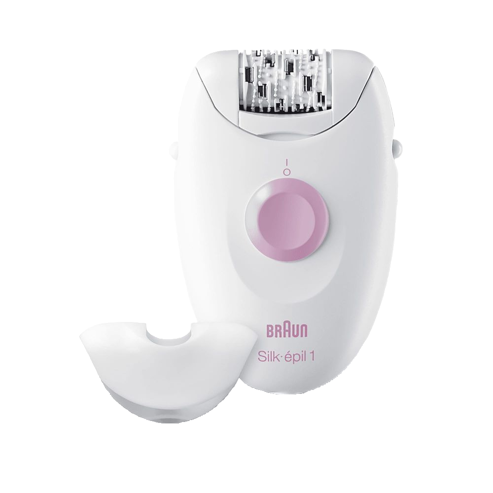 Depiladora - Braun, Silképil 1 SE1370, Depiladora con cable, con un accesorio, blanco/rosa