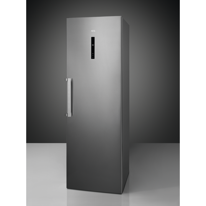 Frigorífico una puerta - AEG RKB738E5MX, 358 l, Cooling 360º, CustomFlex, 186 cm, 40 dB,  Inox