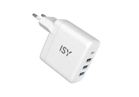 Cargador USB - SMTK-FSD1632 SMARTEK, Cargador 4 puertos 3 xUSB Enchufe 3  Puertos Tipo USB+1 Puerto Tipo C Carga Rápida 36W Blanco