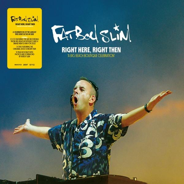 Pochette de l'album de Fatboy Slim, un homme avec les bras en l'air devant un ciel bleu.