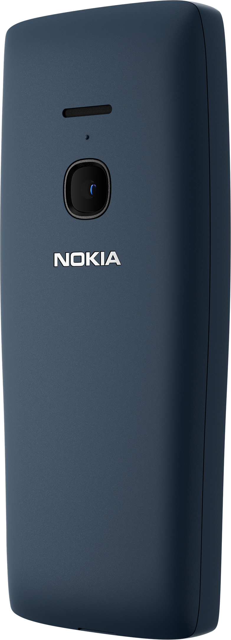 Blaues Nokia-Telefon mit Kamera und Nokia-Logo.