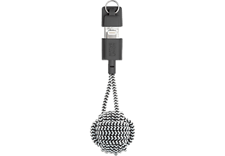 NATIVE UNION Key Cable - Porte-clés avec câble USB-A vers Lightning intégré (Zebra)