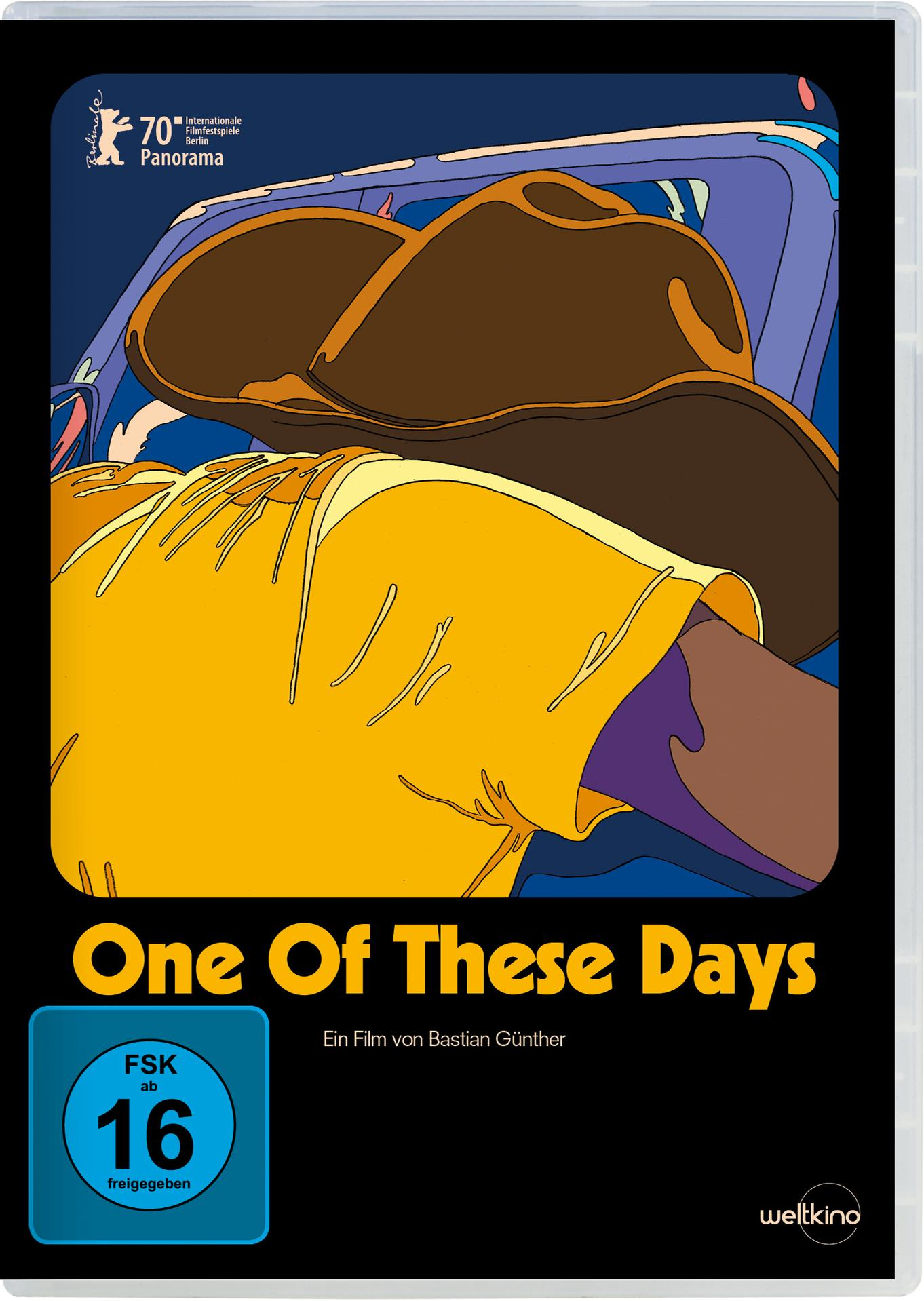Ein Filmcover für den Film One Of These Days. Hat eine Person mit Cowboyhut. Schwarzer Hintergrund und eine FSK-Bewertung.