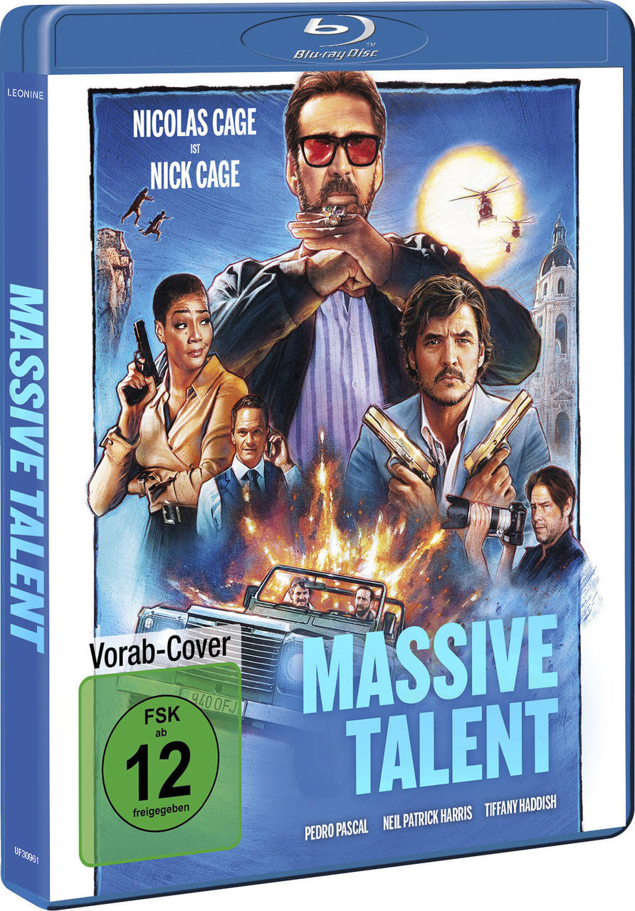 Filmcover für 'Massive Talent' Blu-ray mit Nicolas Cage.