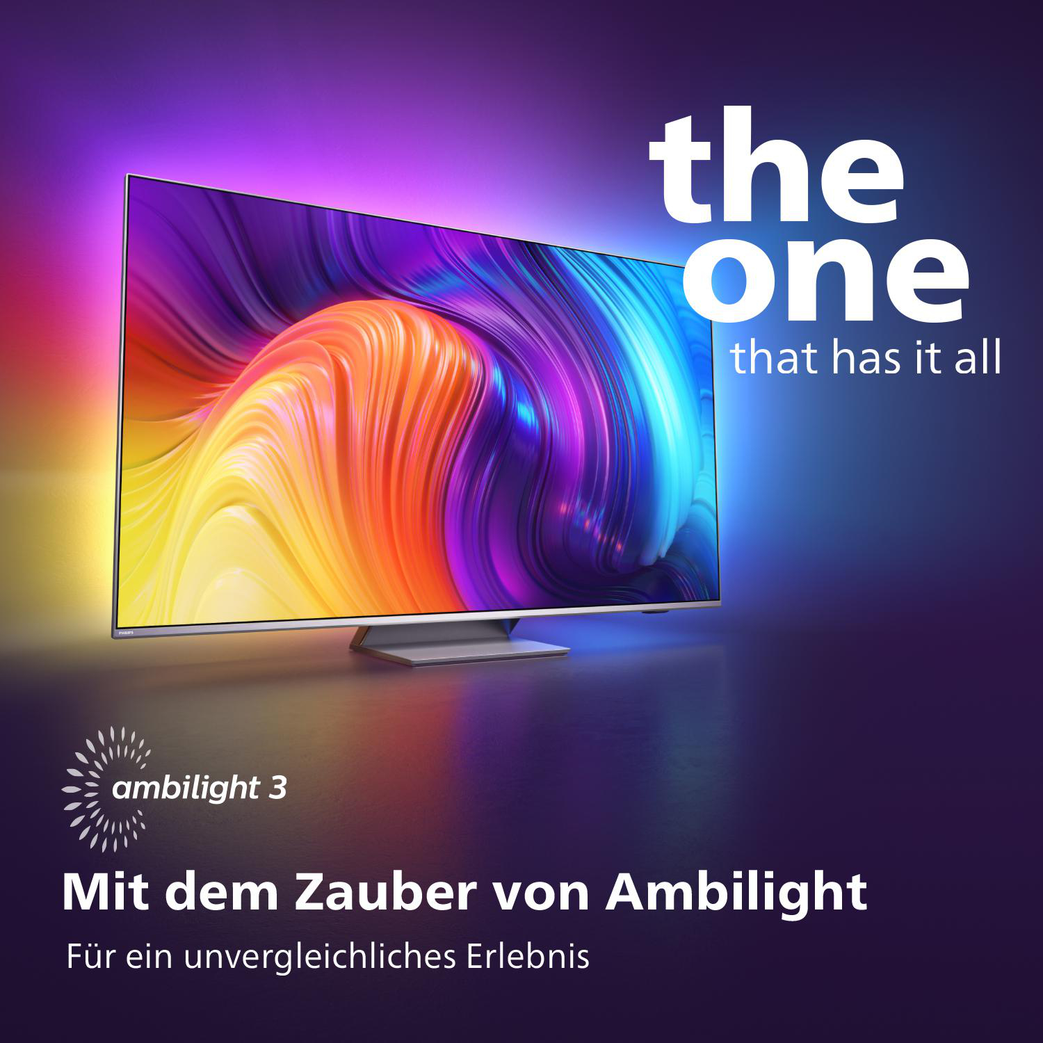 PHILIPS 50PUS8837/12 (50 Zoll) The One 4K UHD LED TV (Flat, 50 Zoll / 126 cm, UHD 4K, SMART TV, Ambilight, Android TV™ 11 (R))