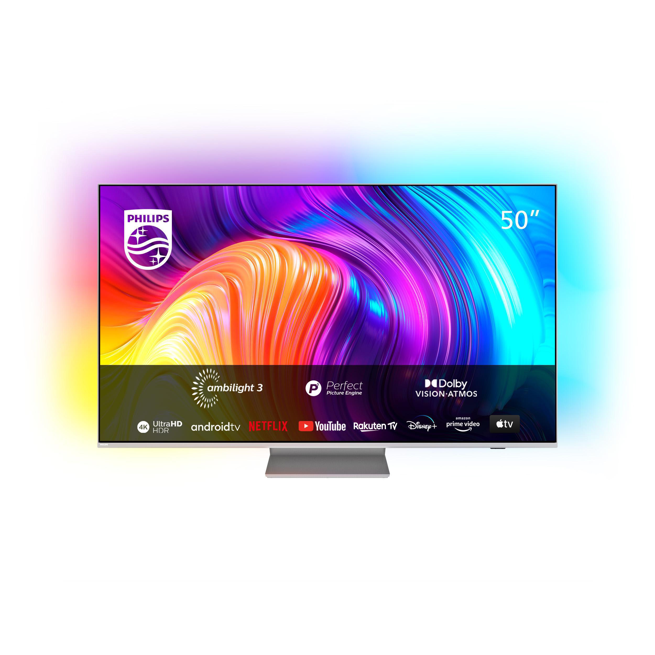 TV™ 126 50 cm, UHD SMART 4K, PHILIPS (Flat, (50 50PUS8837/12 4K (R)) TV 11 Ambilight, TV, Android / LED Zoll Zoll) UHD The One