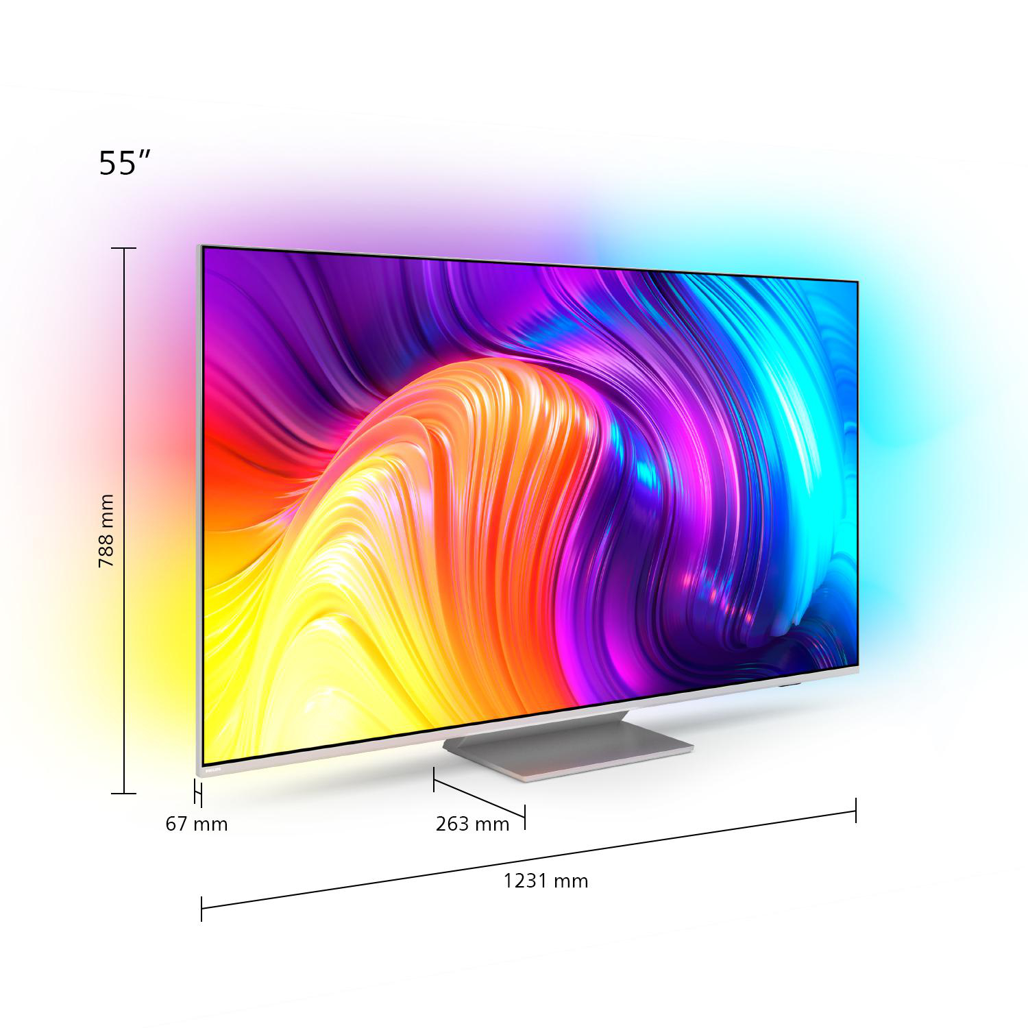 PHILIPS 55PUS8837/12 The One LED TV (Flat, 55 Zoll / 139 cm, UHD 4K, SMART TV, Ambilight, Android TV™ 11 (R))