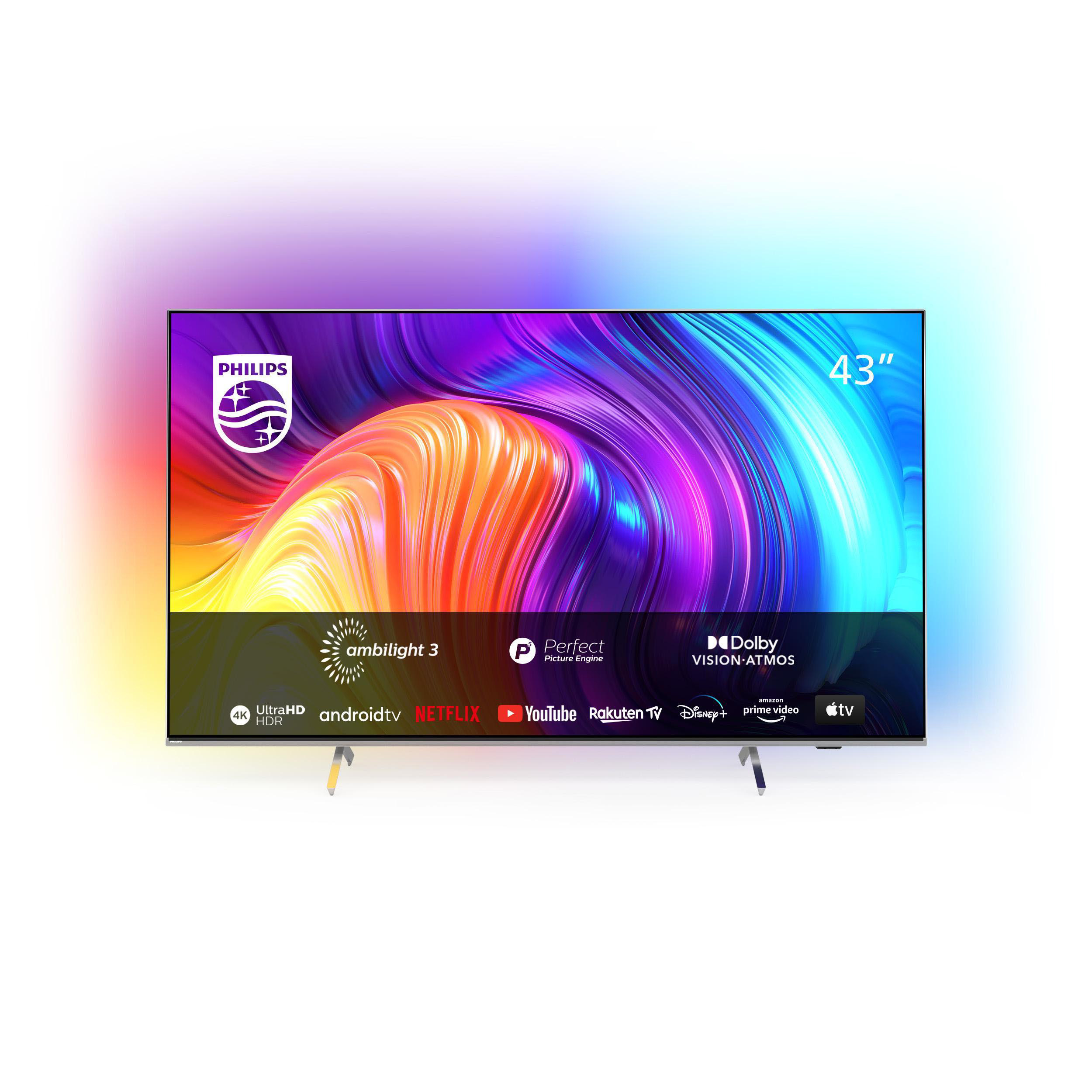PHILIPS 43PUS8507/12 The One LED TV (Flat, 43 Zoll / 108 cm, UHD 4K, SMART TV, Ambilight, Android TV™ 11 (R))