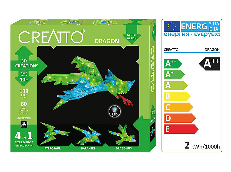 KOSMOS Creatto Drache / Dragon 3D Puzzle, Mehrfarbig