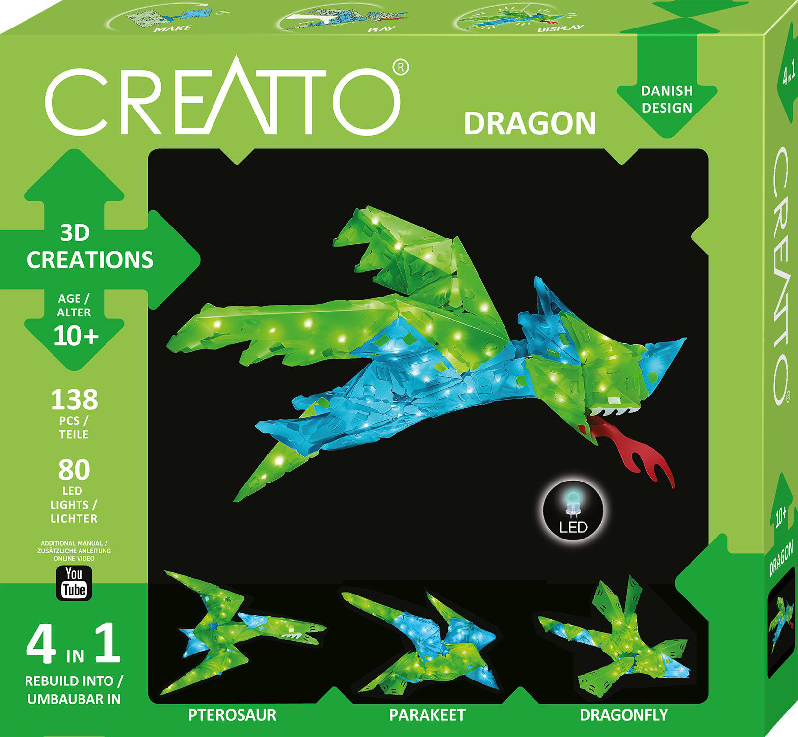 KOSMOS Creatto Drache 3D Puzzle, Dragon / Mehrfarbig