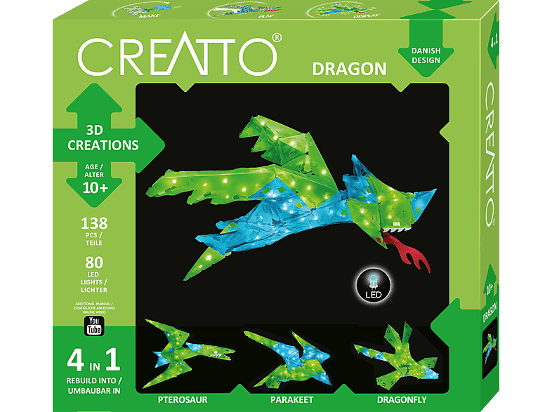 KOSMOS Creatto Drache / Dragon 3D Puzzle, Mehrfarbig