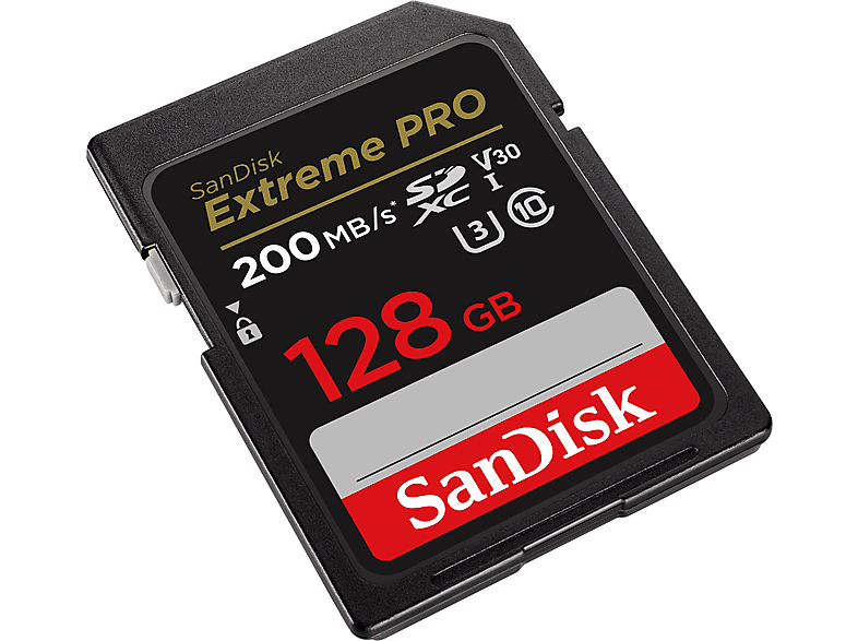 SANDISK Extreme PRO® UHS-I, SDXC Speicherkarte, 128 GB, 200 MB/s