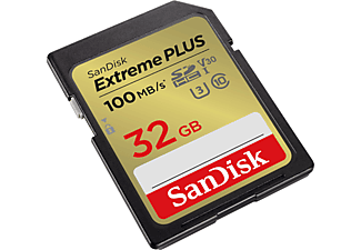 SANDISK Extreme® PLUS UHS-I, SDHC Speicherkarte, 32 GB, 100 MB/s
