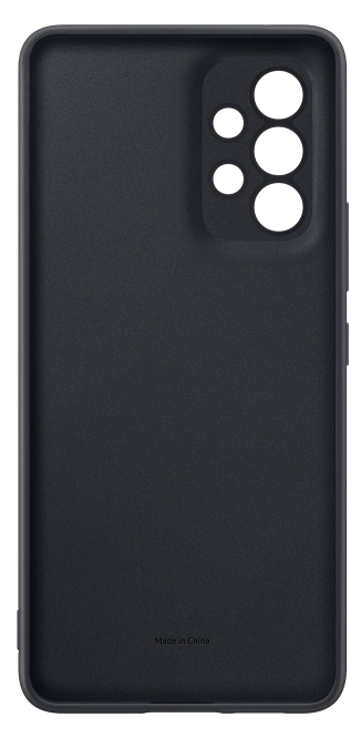 Fekete telefontok kamerakivágással és a "Made in China" felirattal.